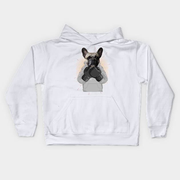 Boxing | Pug puppy Kids Hoodie by ro83land